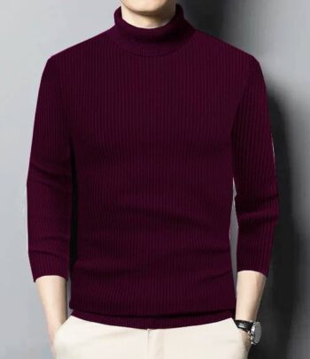 Men Solid Round Neck Yellow Sweater