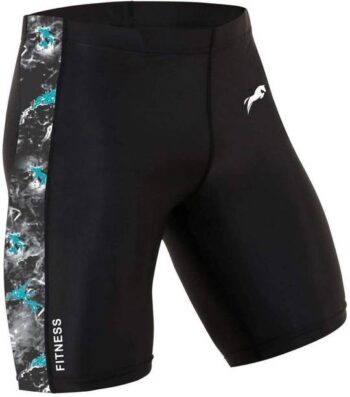 Color Block Men Reversible Black Compression Shorts .