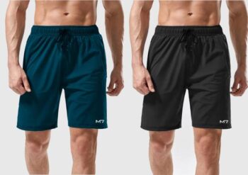 Solid Men Maroon Sports Shorts