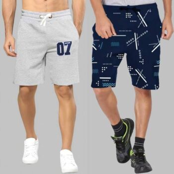 Pack of 2 Embroidered Men Multicolor Regular Shorts