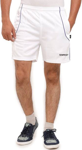Solid Men White Regular Shorts