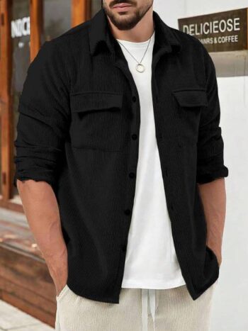 Men Comfort Fit Fit Self Design Spread Collar Casual shirt