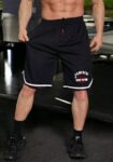 Printed Men Black Gym Shorts