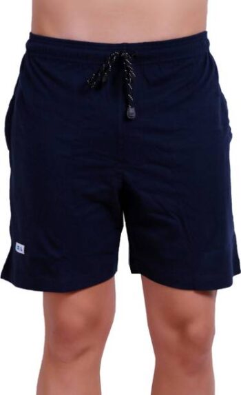 Solid Men Dark Blue Bermuda Shorts