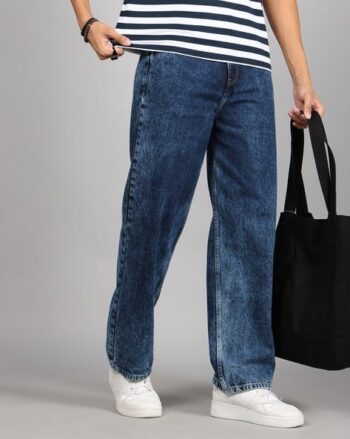 Shein Street Full Length Acid Wash Straight Jeans