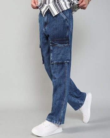 Shein Street Low Rise Straight Cargo Jeans with Flap Pockets