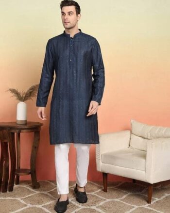 Men Embroidered Regular Fit Kurta