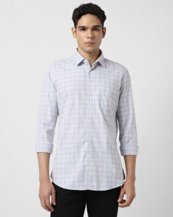 Men Checked Slim Fit Cotton Shirt
