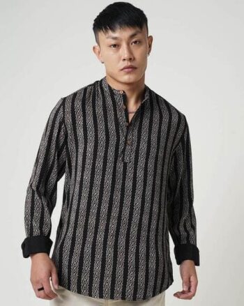 Men Striped Slim Fit Short Kurta