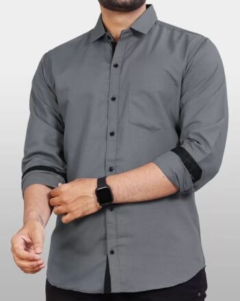 Men Regular Fit Shirt with Front Patch Pocket