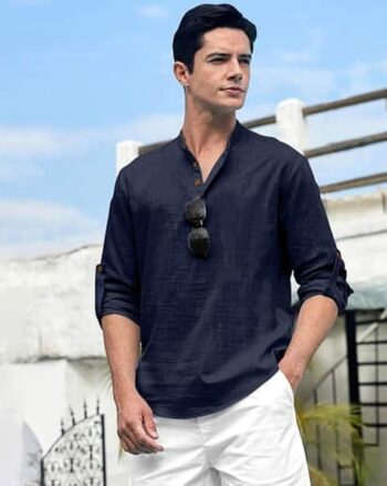 Men Slim Fit Short Kurta