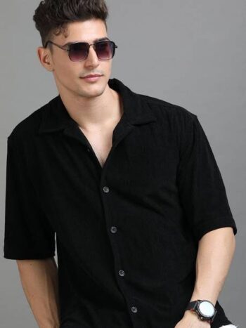 Men Oversized Fit Solid Casual Shirt