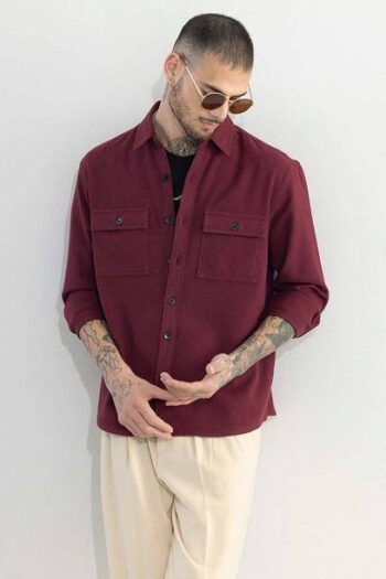 Men Relaxed Fit Fit Solid Spread Collar Casual Shirt