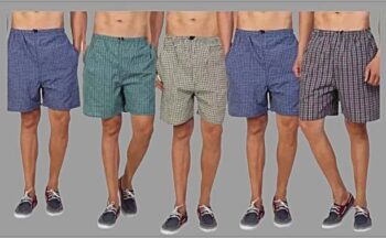Pack of 5 Checkered Men Multicolor Casual Shorts
