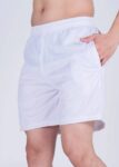 Solid Men White Sports Shorts