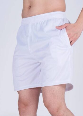 Solid Men White Sports Shorts