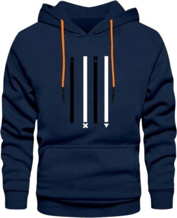 Men Full Sleeve Embroidered Hooded Sweatshirt