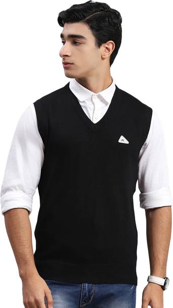 Men Colorblock Round Neck Dark Blue, Multicolor Sweater