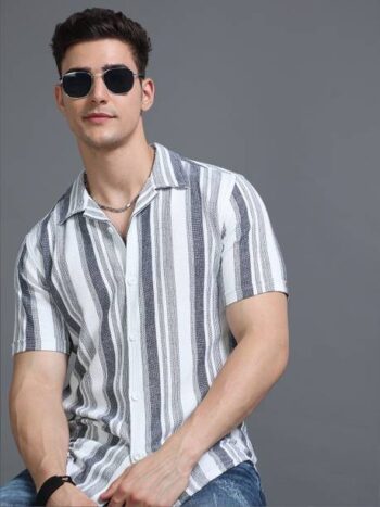 Men Slim Fit Striped Casual Shirt