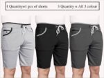 Pack of 2 Solid Men Blue, Grey Regular Shorts