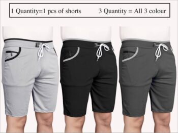 Pack of 2 Solid Men Blue, Grey Regular Shorts