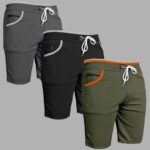 Solid Men Black Compression Shorts, Cycling Shorts