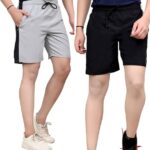 Pack of 3 Solid Men Maroon, Black, Dark Blue Casual Shorts