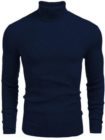 Men Colorblock Scoop Neck Green Sweater