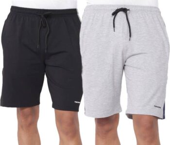 Pack of 2 Color Block Men Black, Grey Basic Shorts