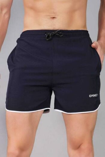 Solid Men Blue Basic Shorts