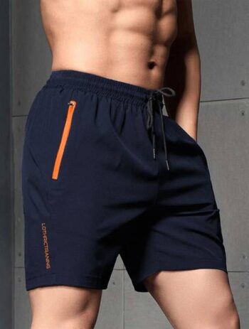 Solid Men Dark Blue Gym Shorts