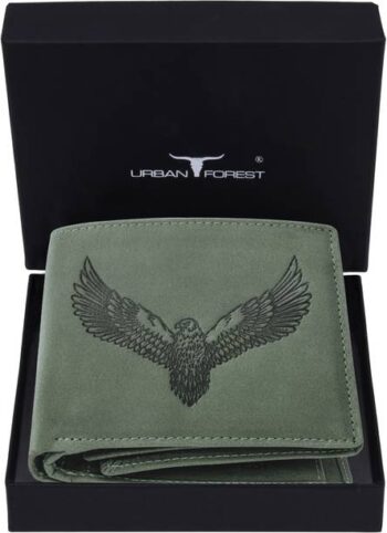 Men Green Genuine Leather RFID  Wallet - Regular Size